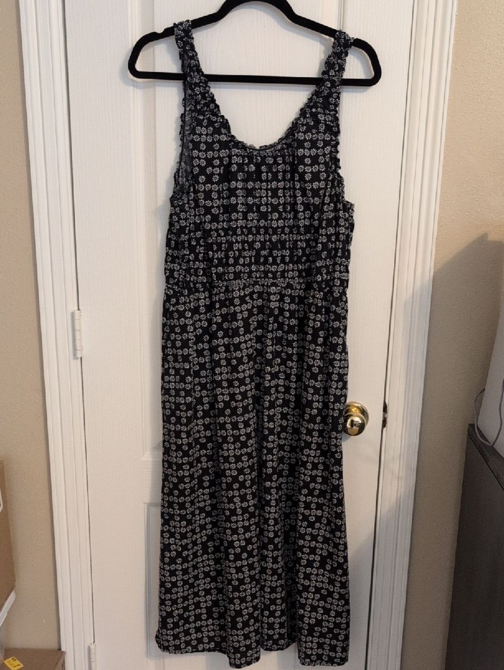 Black Floral Tank Maxi Dress - Sleeveless Women’s Maxi